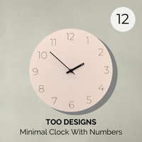 Pick #12 : TOO Designs Minimal Clock with Numbers in Almond Cream