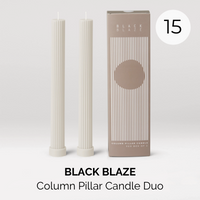Pick #15 : BLACK BLAZE Column Pillar Candle Duo in Cream White