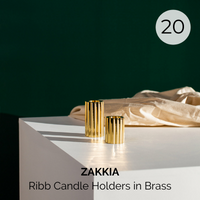 Pink #20 : ZAKKIA Ribb Candle Holder Set of 2 in Brass