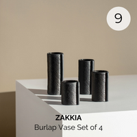 Pick #9 : The ZAKKIA Burlap Black Vase Set of Four